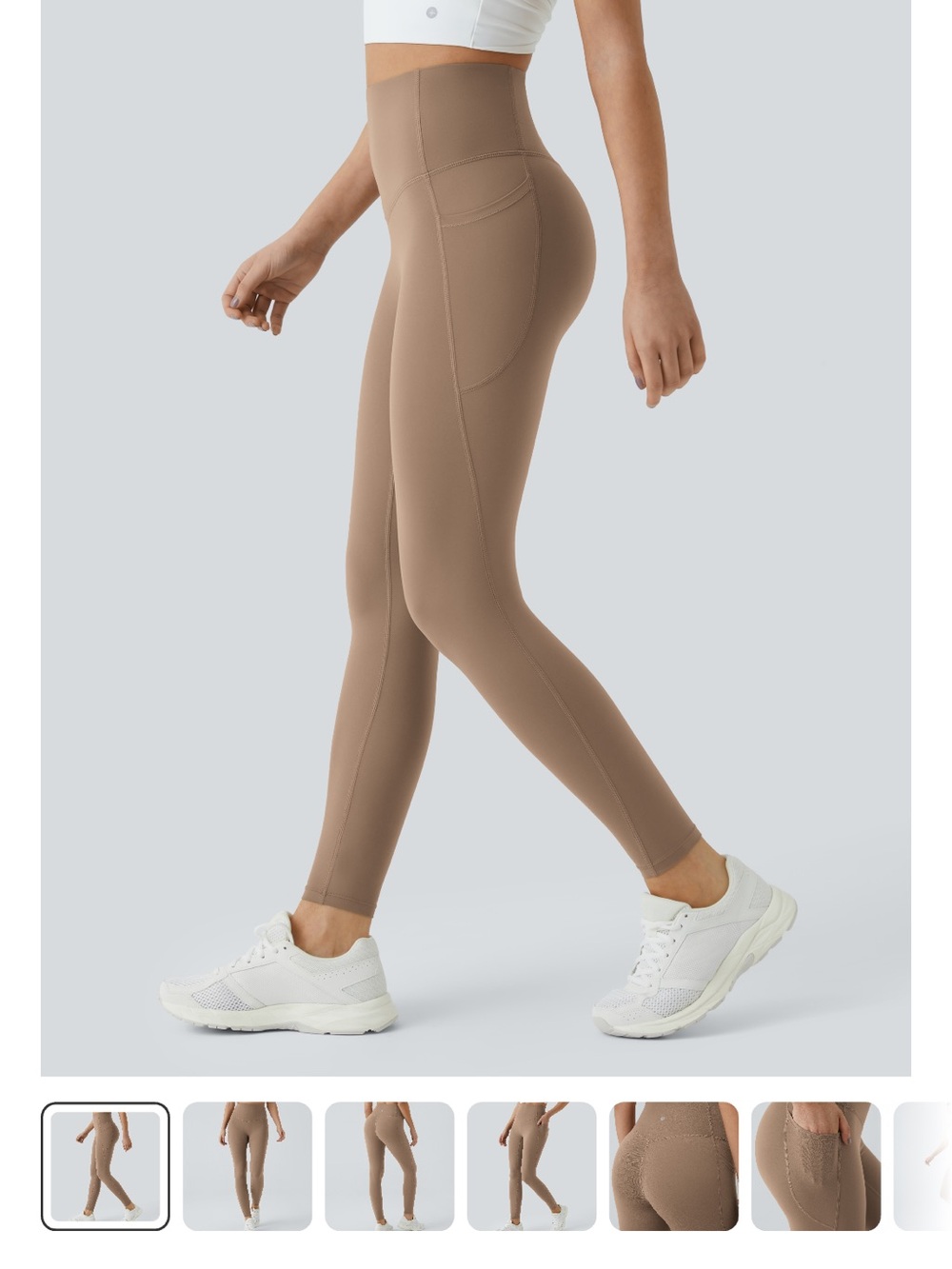 HALARA high -Waist light Brown Leggings with Side Pocket